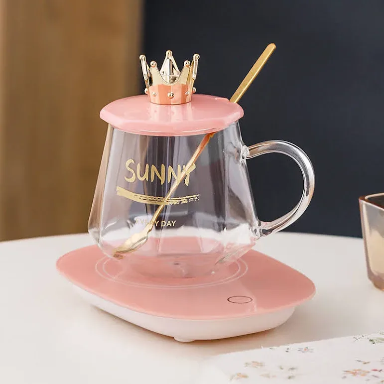 Juego de tasa de vidrio con calentador eléctrico