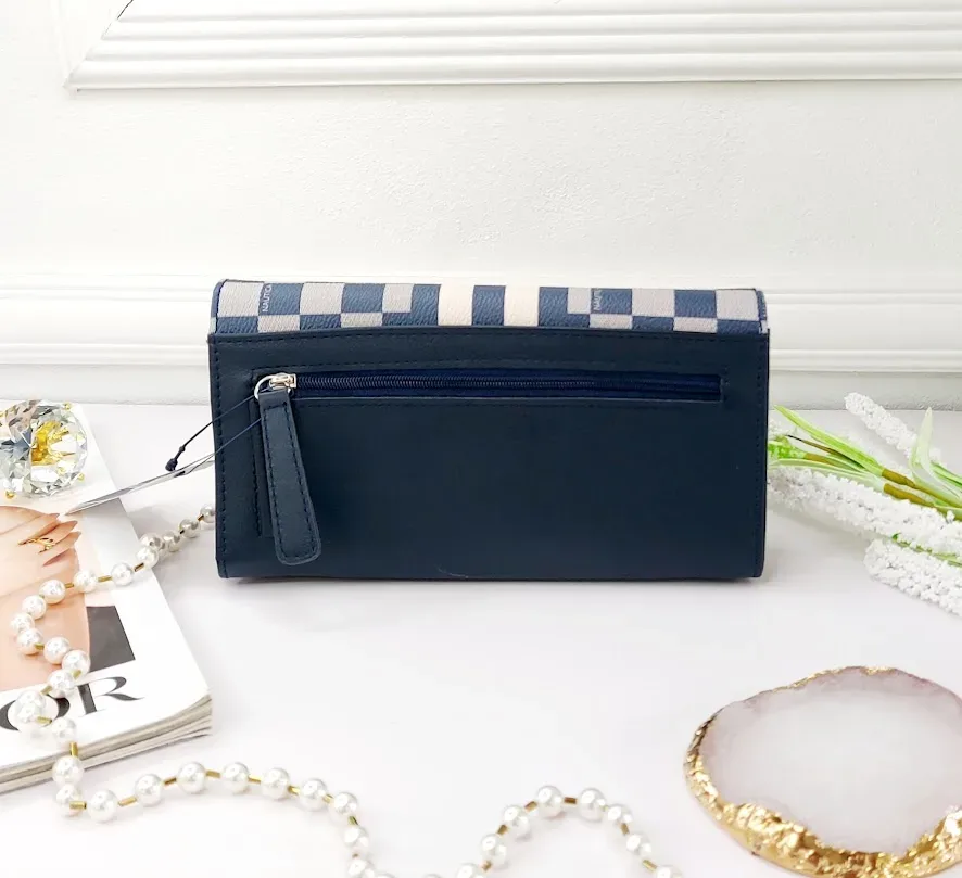 Cartera Naútica para dama color azul, celeste y blanco