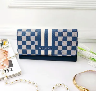 Cartera Naútica para dama color azul, celeste y blanco