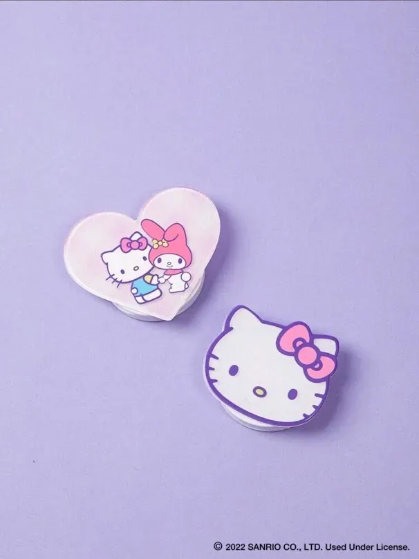 Agarre para celular emergente con diseño de Hello Kitty multicolor