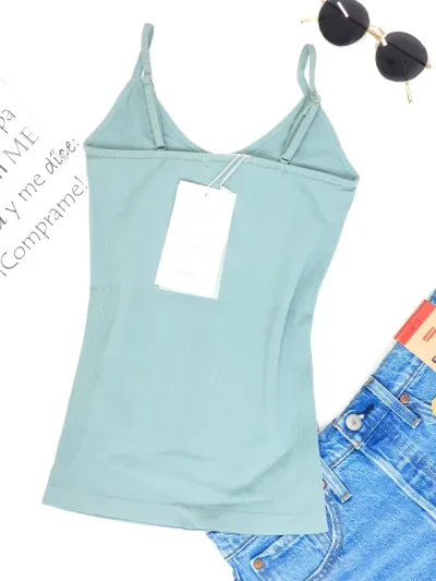 Blusa para dama color celeste grisaceo