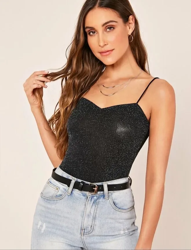 Blusa para dama color negro con brillantes