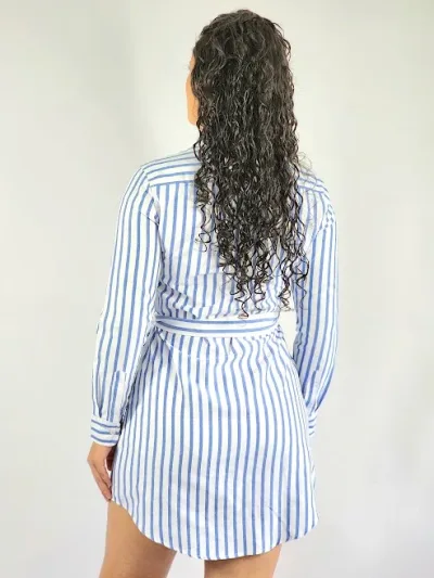 Vestido Cambridge Polo Club para dama diseño a rayas color azul