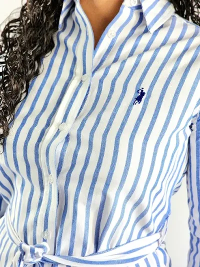Vestido Cambridge Polo Club para dama diseño a rayas color azul
