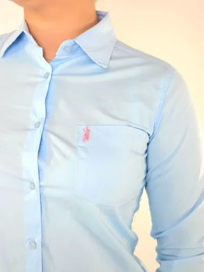 Camisa Cambridge Polo Club para dama color celeste