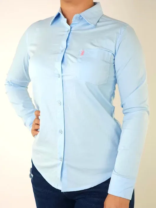 Camisa Cambridge Polo Club para dama color celeste