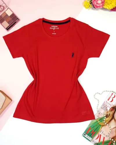 Camiseta Polo cambrige para dama color rojo