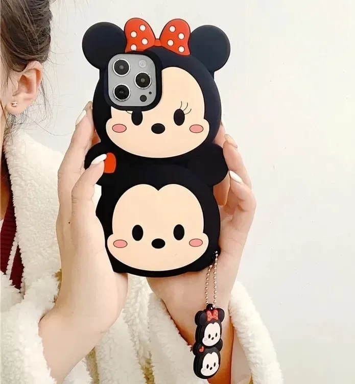 Funda para celular con diseño de Micky y Minnie Mouse