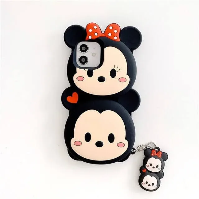 Funda para celular con diseño de Micky y Minnie Mouse