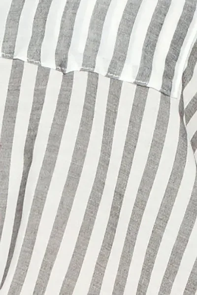 Camisa para dama diseño a rayas color gris y blanco