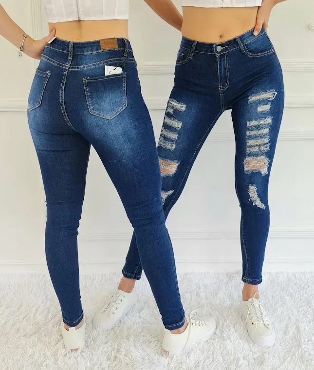 Jeans para dama Kan Can SJ-538 color azul