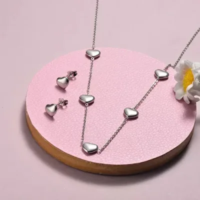 Conjunto de acero inoxidable para dama color plateado