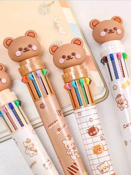 Bolígrafo con diseño de oso multicolor al azar