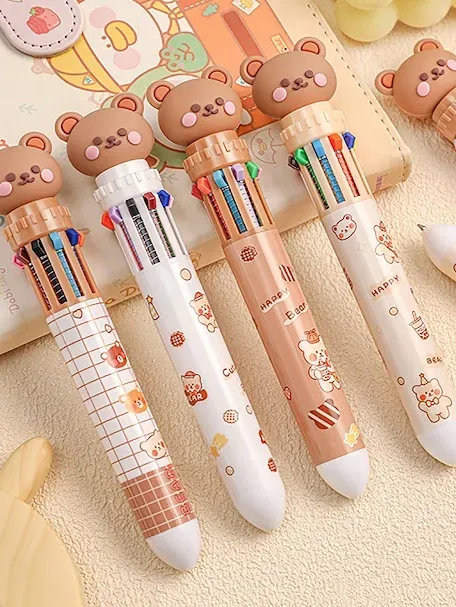 Bolígrafo con diseño de oso multicolor al azar