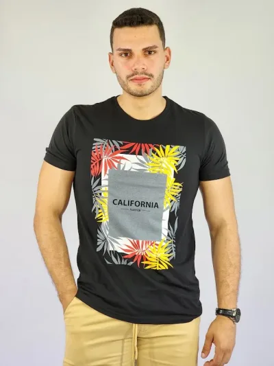 Camiseta para caballero diseño tropical