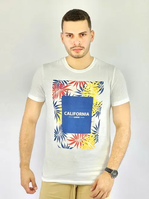 Camiseta para caballero diseño tropical