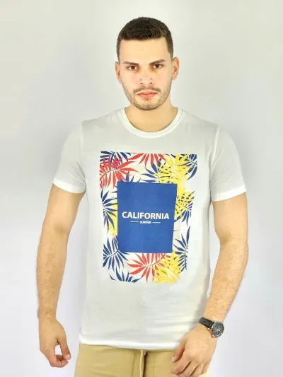 Camiseta para caballero diseño tropical