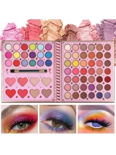 Paleta de sombra, rubor e iluminarores, 60 colores de sombras .