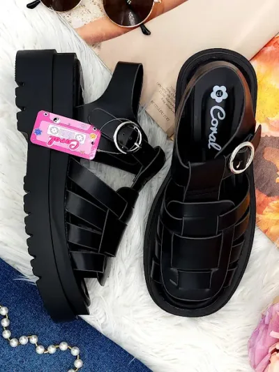 Sandalias Coral para dama Gema Black Pu
