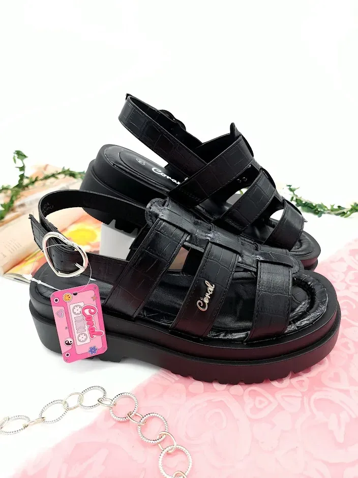 Sandalias Coral para dama Helga Black Pu