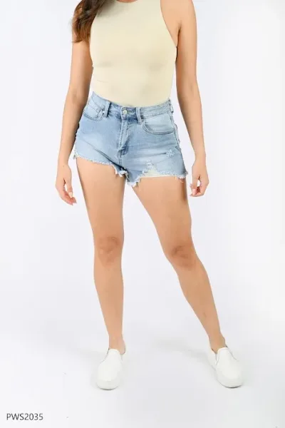 Short Psycho Sixteen Mica High Rise Stretch para dama PWS2035 color celeste
