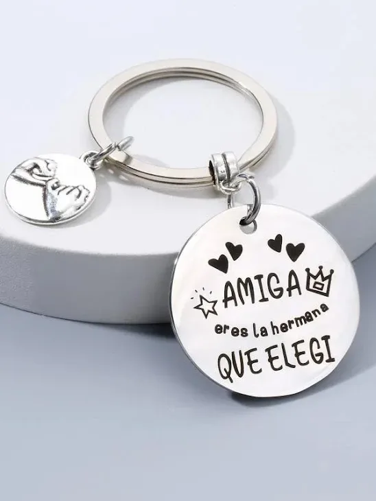Llavero con frase de amiga
