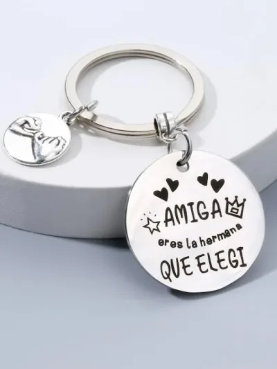 Llavero con frase de amiga