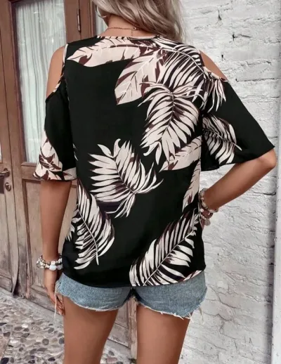 Blusa para dama diseño tropical