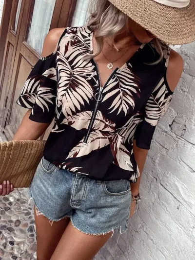 Blusa para dama diseño tropical
