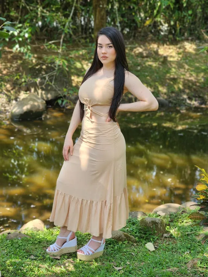 Vestido Cocoa Blue para dama color beige