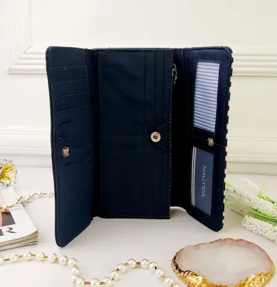 Cartera Naútica para dama color azul y blanco