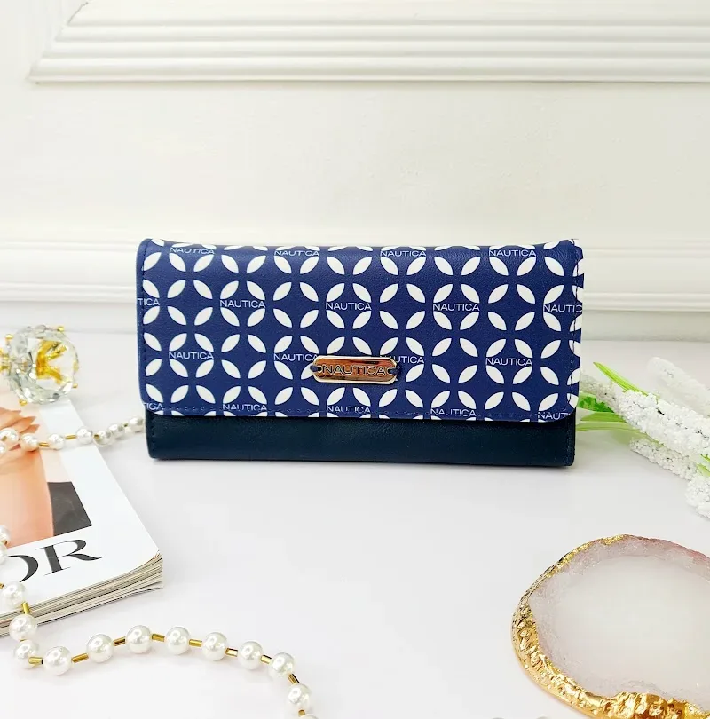 Cartera Naútica para dama color azul y blanco
