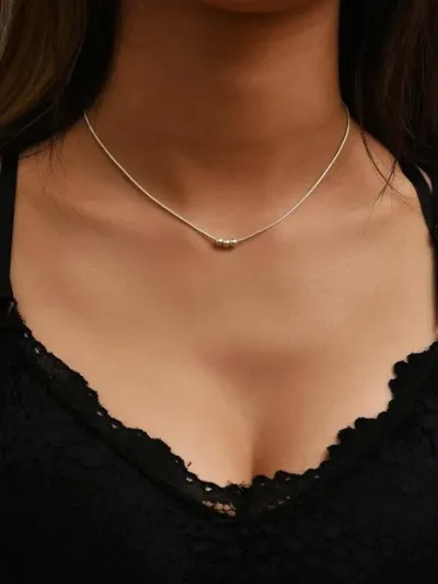 Collar de fantasía para dama color plateado