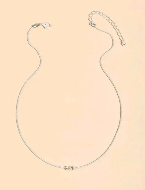 Collar de fantasía para dama color plateado