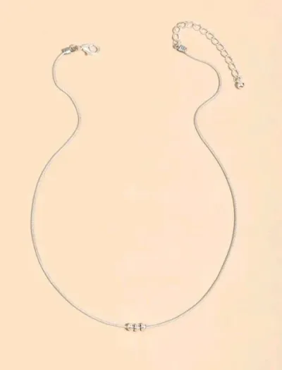Collar de fantasía para dama color plateado