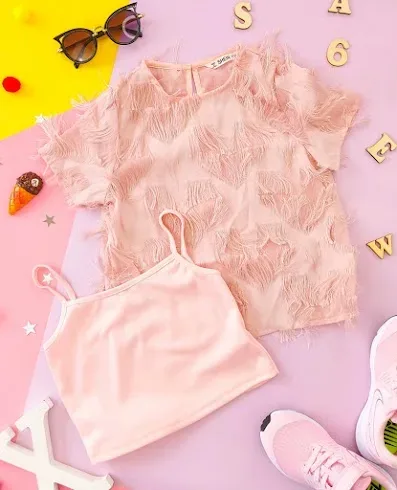 Blusa para niña color palo rosa