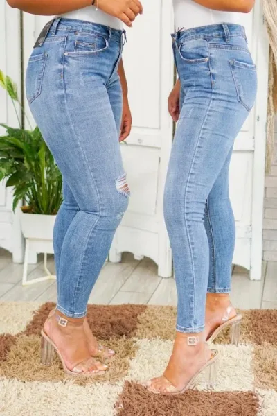 Jeans para dama high rise skinny IB7104HS color azul