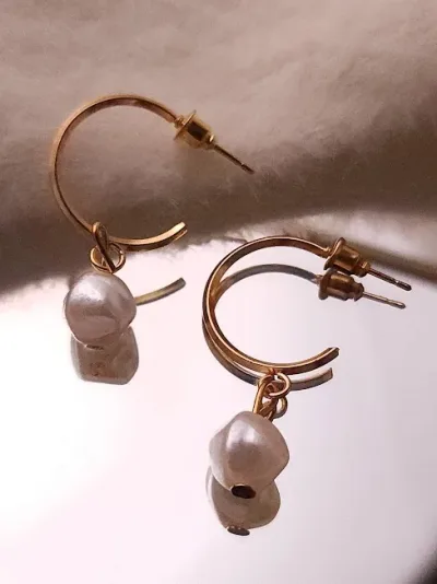 Aretes para dama de fantasía con colgante de perla