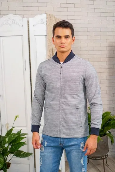 Jacket Indigo para caballero con estampado a rayas