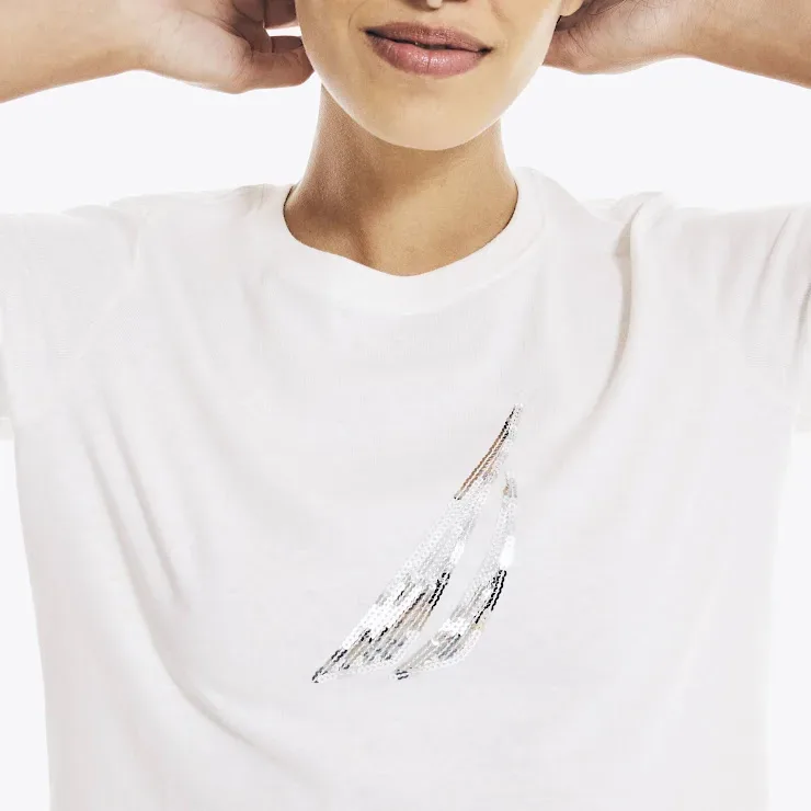 Camiseta Nautica para dama color blanco hueso