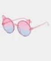 Lentes de sol para niña 5154 color rosado con detalle de oreja de gato y escarcha