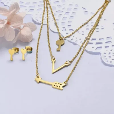 Conjunto de acero inoxidable para dama color dorado