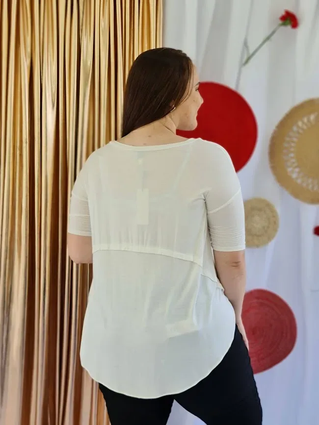 Blusa Leshop para dama color hueso