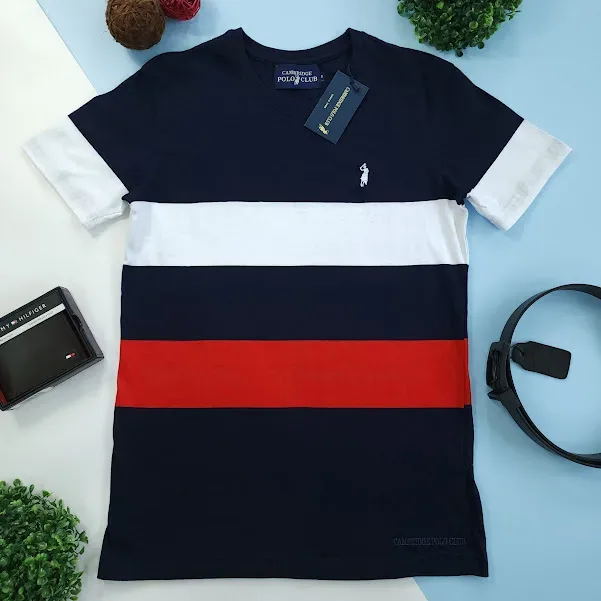 Camiseta Cambridge Polo Club para caballero diseño a rayas.