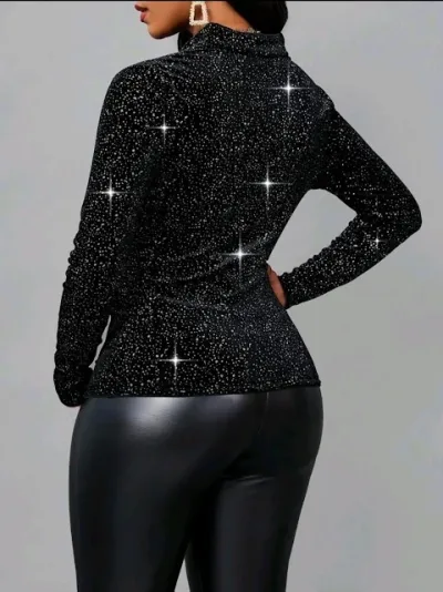 Blusa manga larga para dama color negro