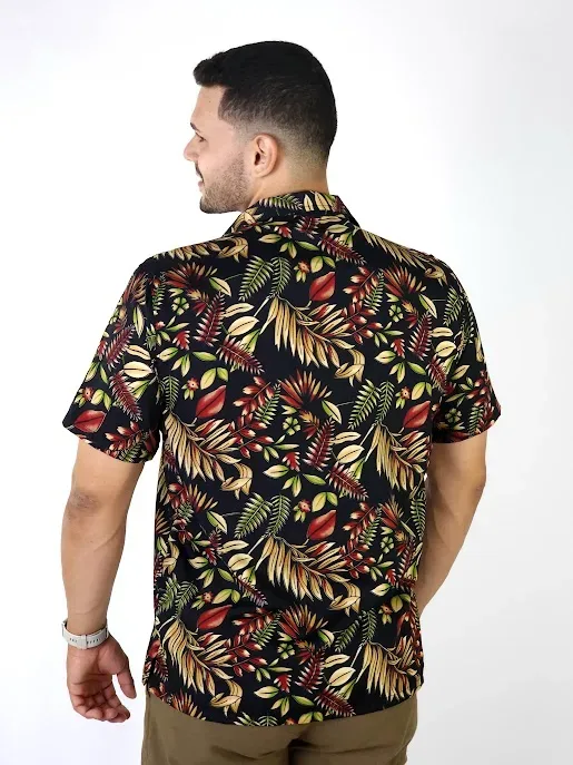 Camisa para caballero diseño floral multicolor