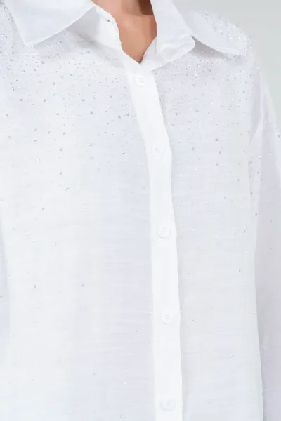 Camisa manga larga taba para dama C-01 color blanco