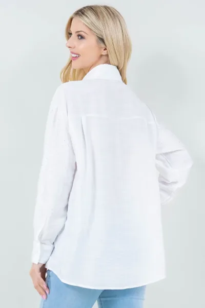 Camisa manga larga taba para dama C-01 color blanco