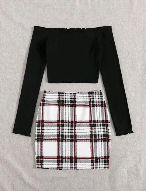 Conjunto para dama diseño a cuadros