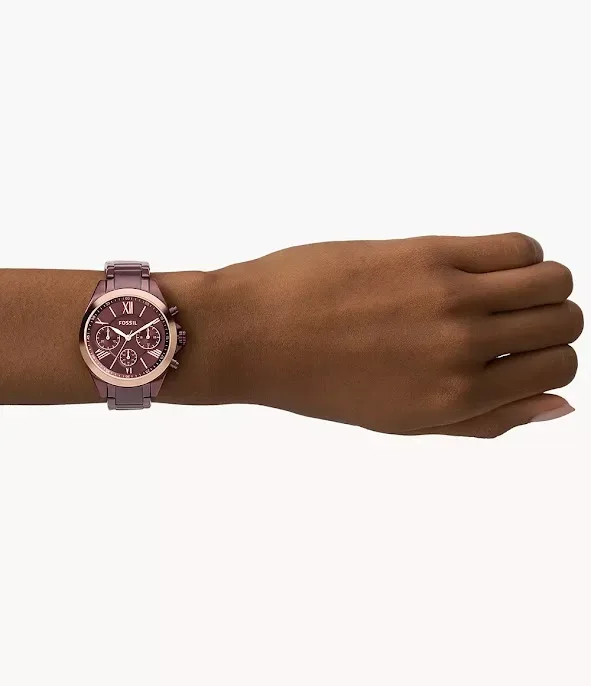 Reloj Fossil para dama color purpura oscuro